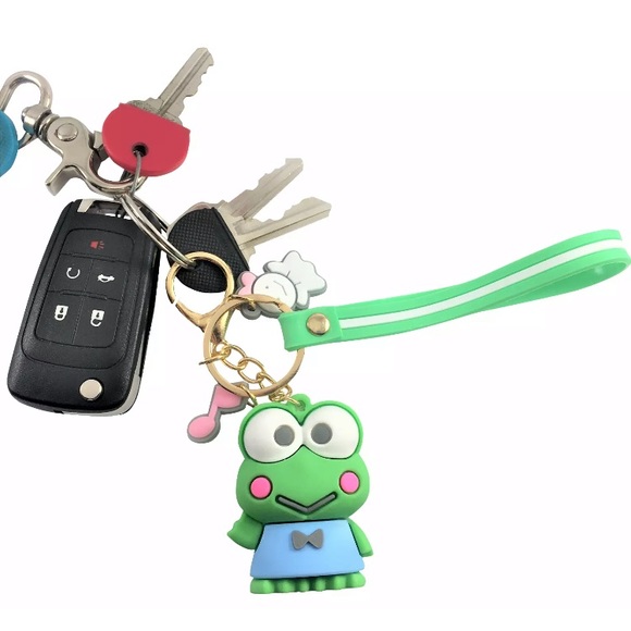 New Keroppi 3D Keychain Wristlet Lanyard Charms Keyring Clasp Sanrio Character - Picture 2 of 7